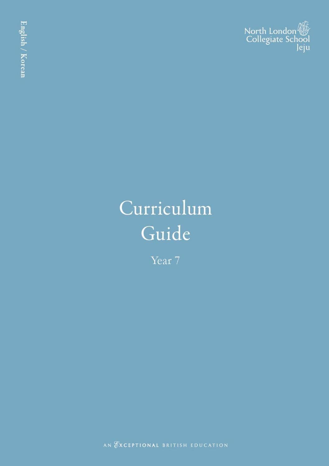 Year 7 Curriculum Guide 201819 Eng/Kor by North London Collegiate ...