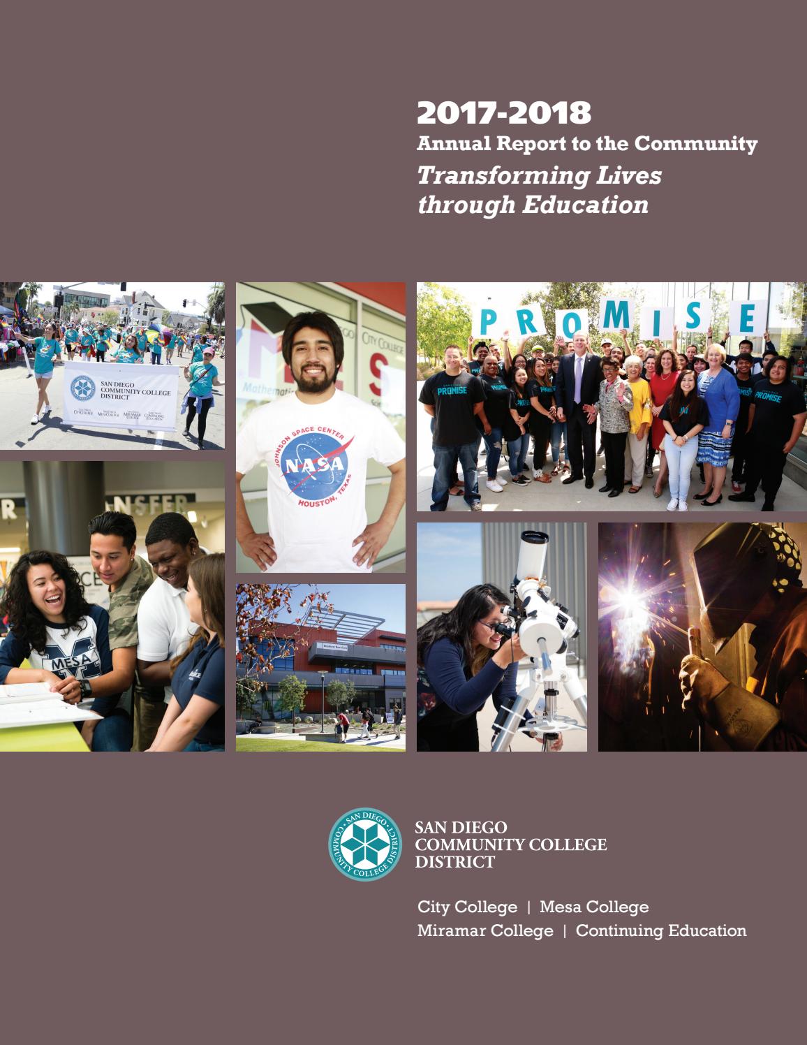 2017 18 Annual Report To The Community By San Diego Community College