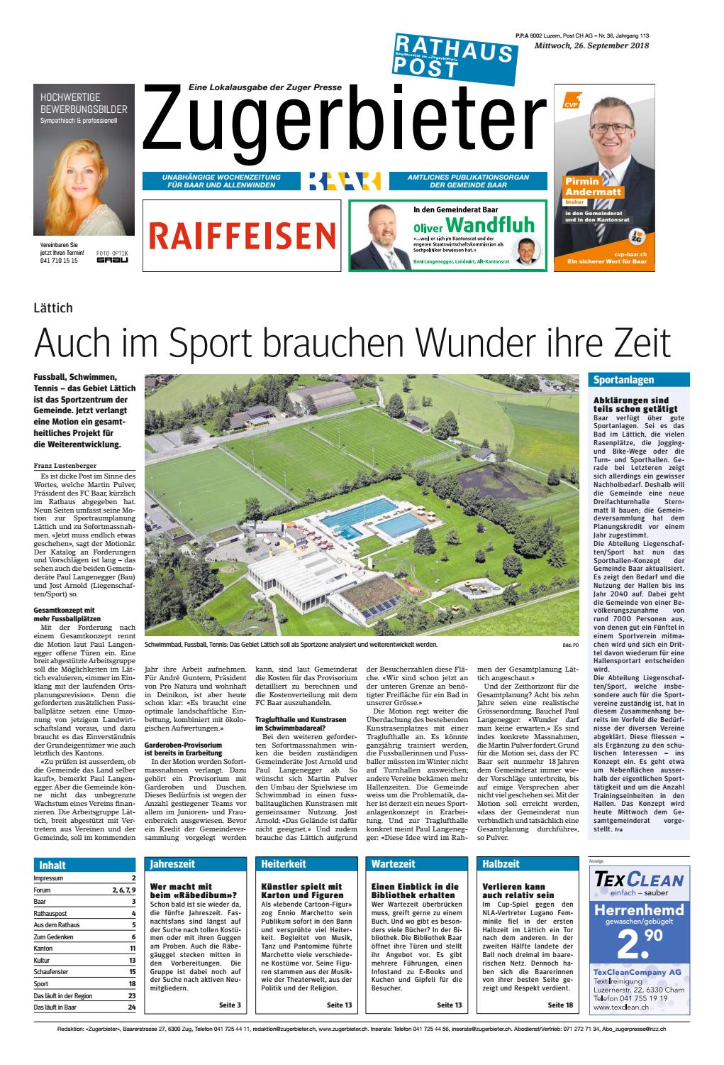 Zugerbieter 20180926 By Zuger Presse Zugerbieter Issuu
