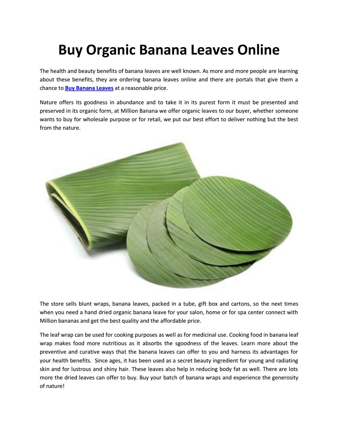 Buy Organic Banana Leaves Online by Million Bananas Issuu