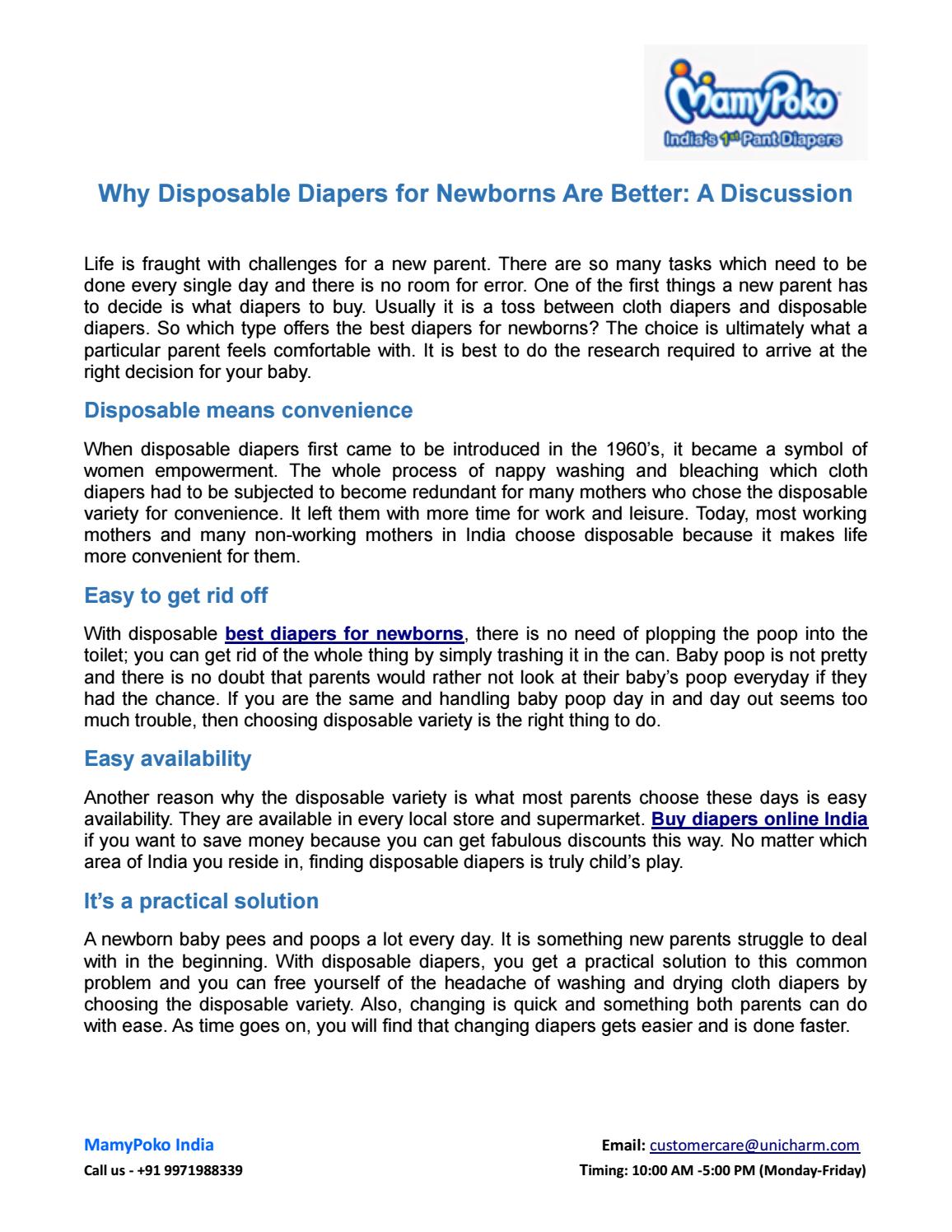 Why Disposable Diapers for Newborns Are Better A Discussion by Harleen