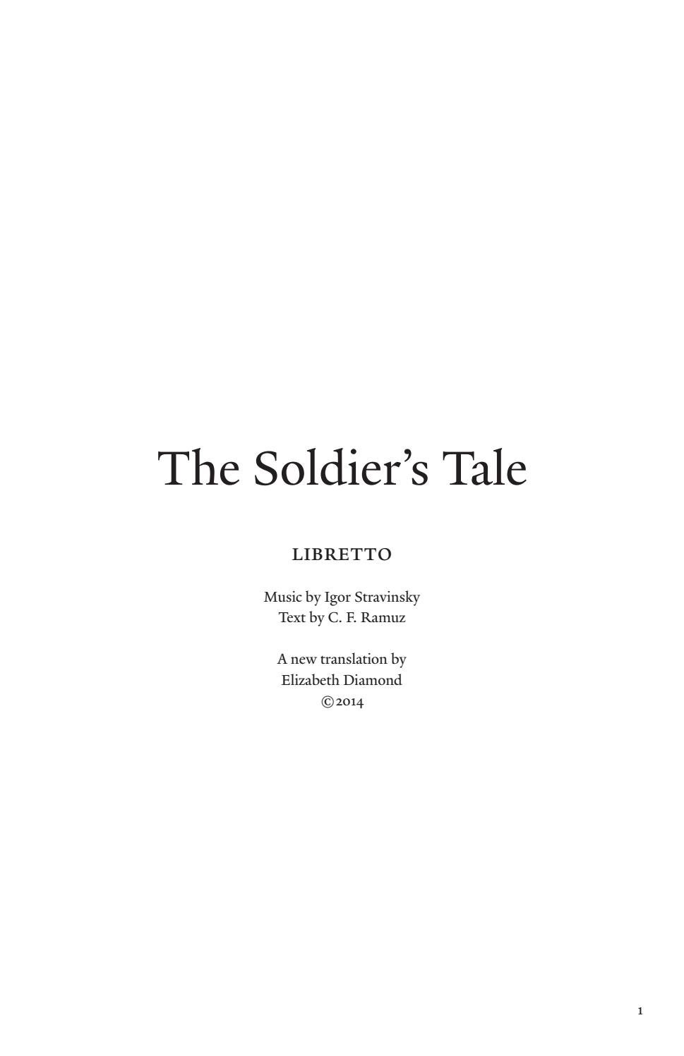 The Soldier's Tale libretto, Sep 27, 2018 by Yale School of Music Issuu
