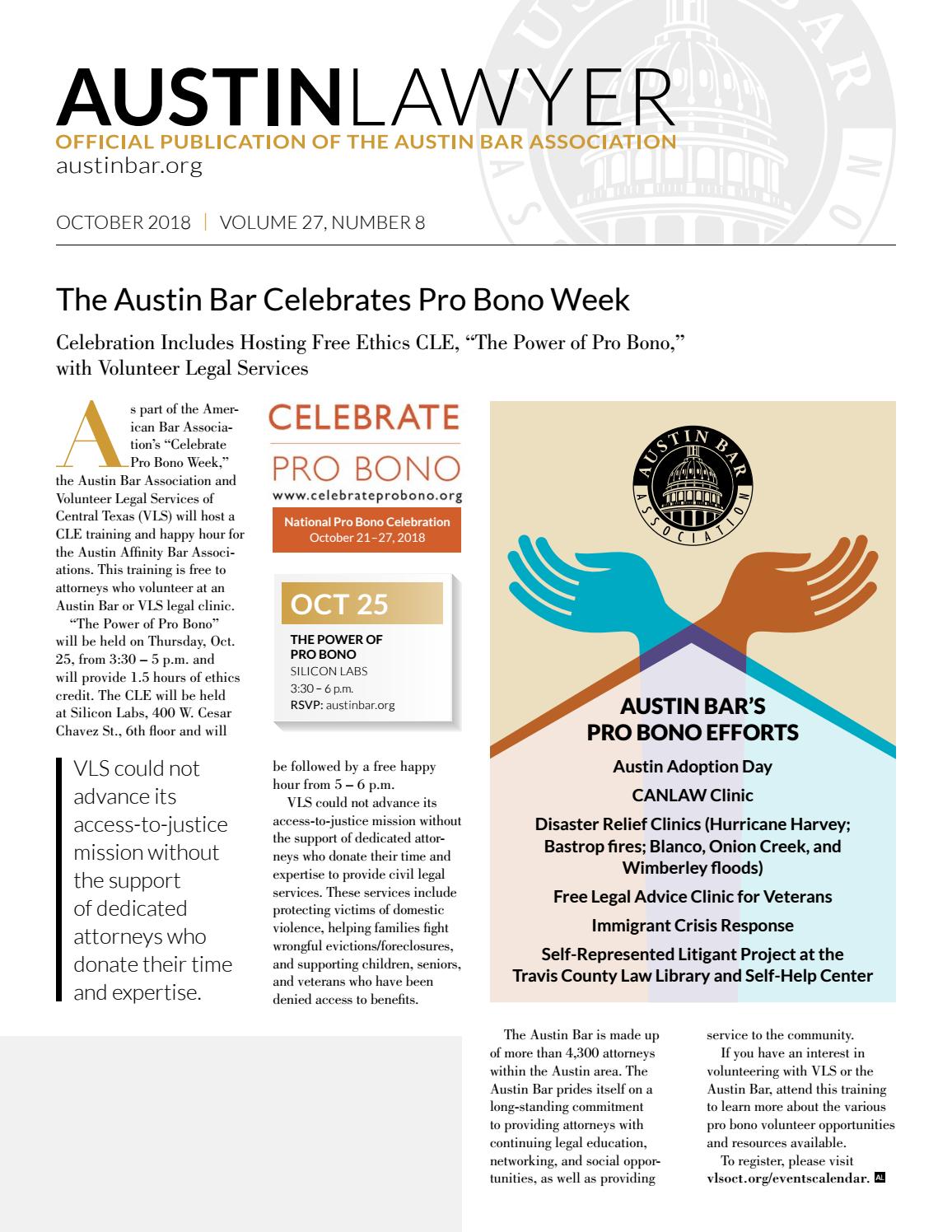 Austin Lawyer, October 2018 by Austin Bar Association Issuu