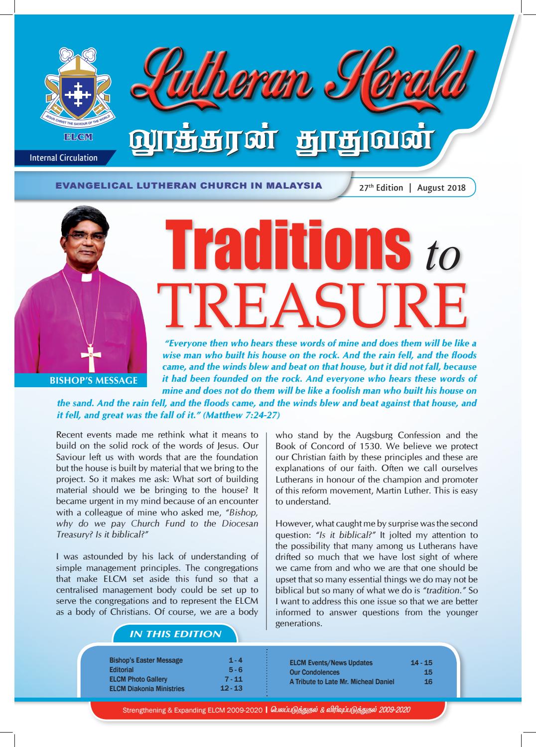 Lutheran Herald 27 Edition August 2018 By Evangelical Lutheran Church Malaysia Issuu