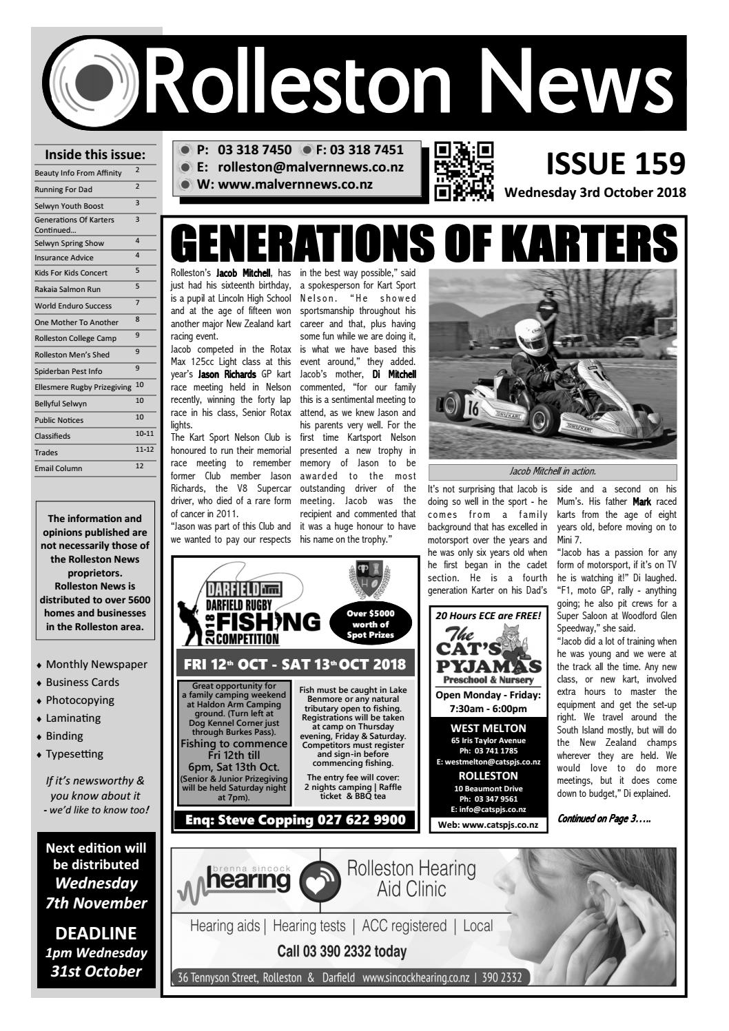 Rolleston News 3rd October 2018 Issue by Malvern News Issuu