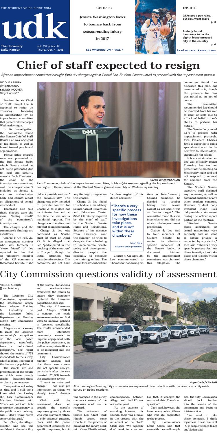 UDK 10/4/18 by University Daily Kansan Issuu