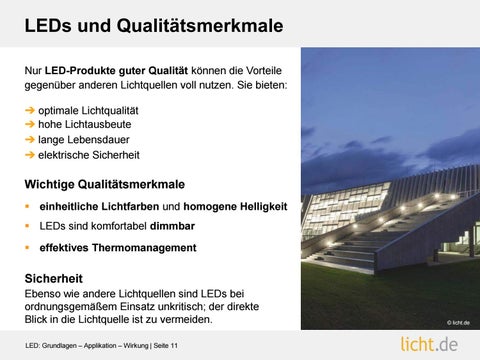 Präsentation: LED : Grundlagen – Applikation – Wirkung 第 11 页