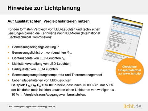 Präsentation: LED : Grundlagen – Applikation – Wirkung 第 22 页