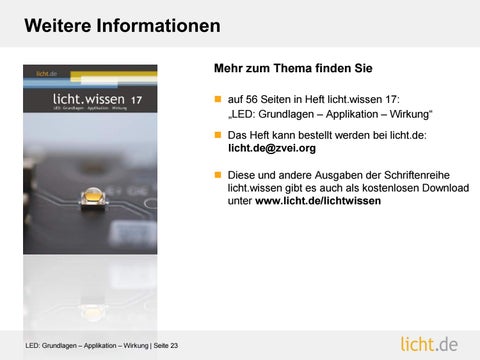 Präsentation: LED : Grundlagen – Applikation – Wirkung 第 23 页
