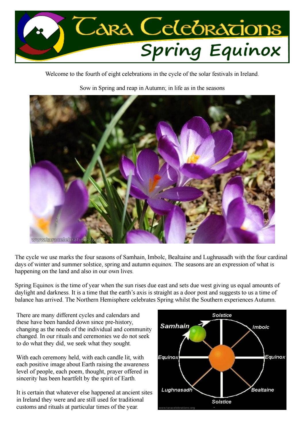 Spring Equinox by Tara Celebrations - Issuu