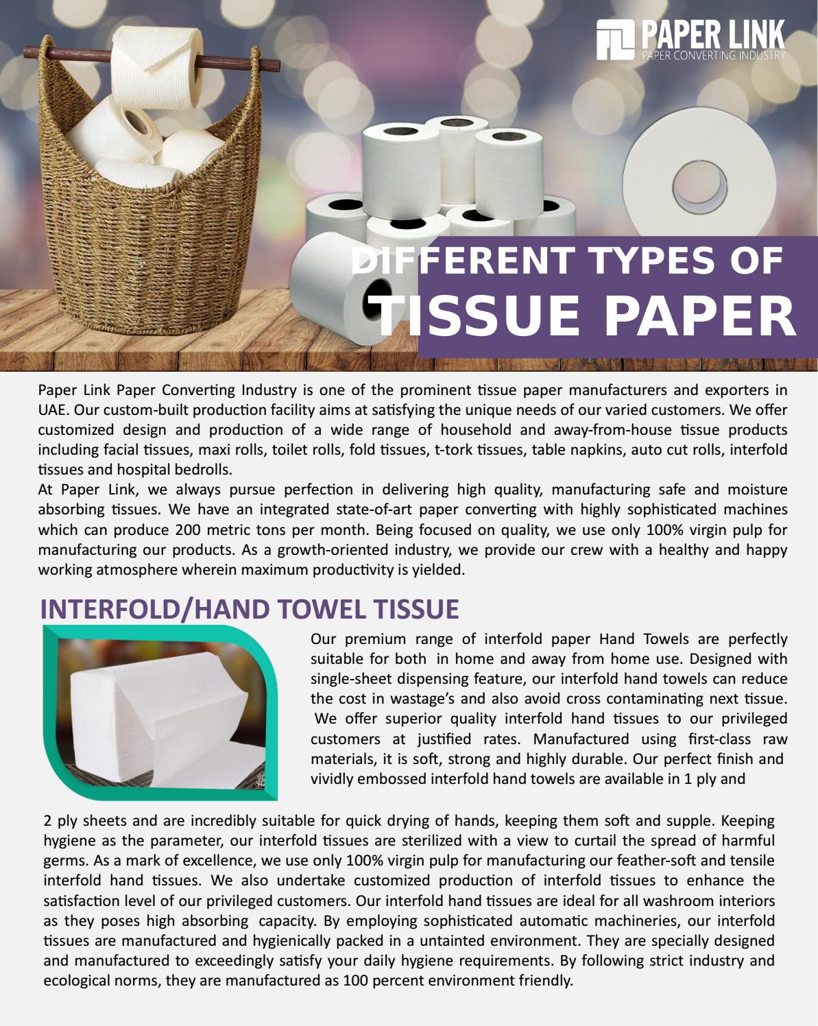 Types and Properties of tissue paper by paperlink uae Issuu