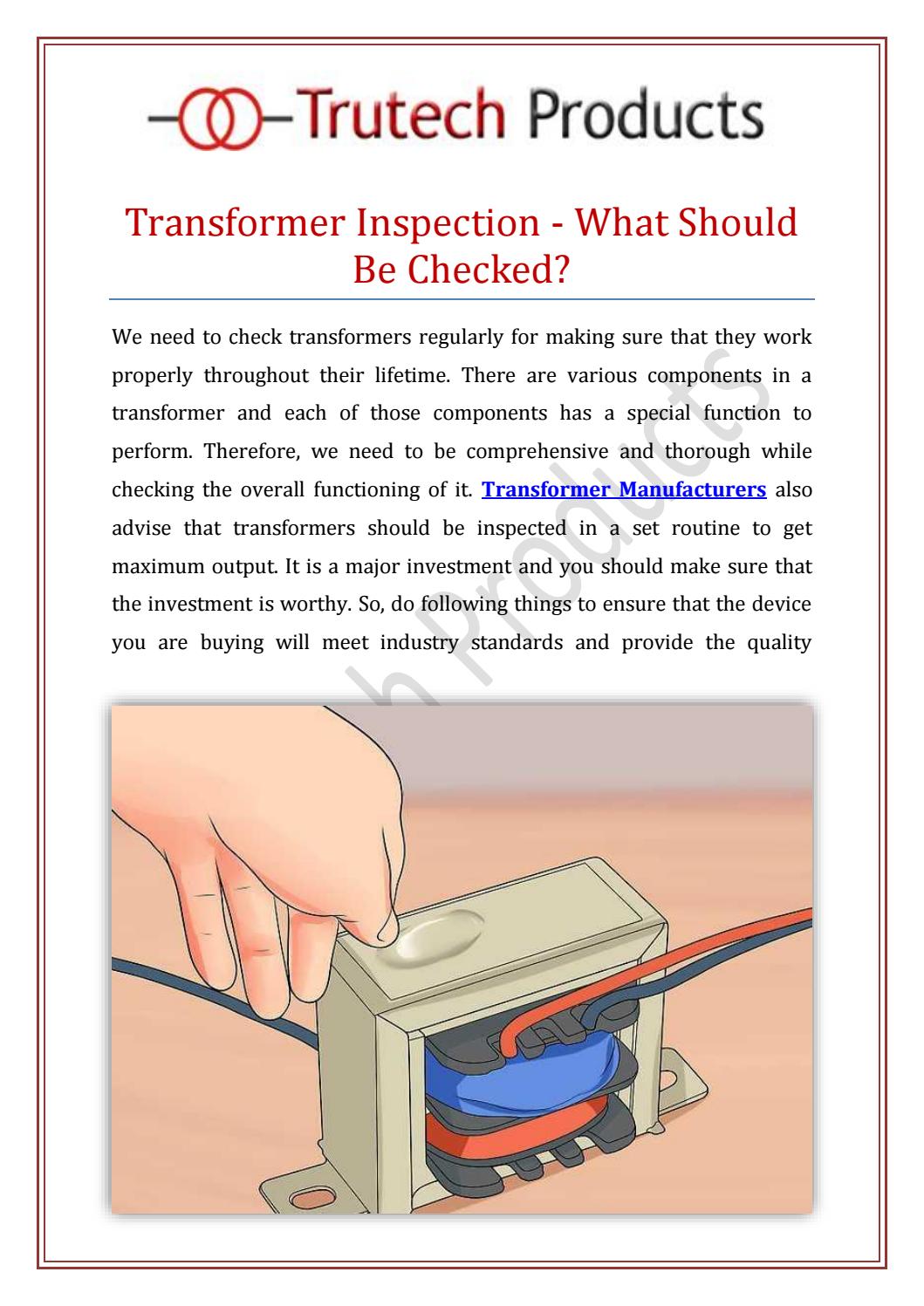 Transformer Inspection Window Transformer Inspection - What Should Be Checked? by Trutech Products ...