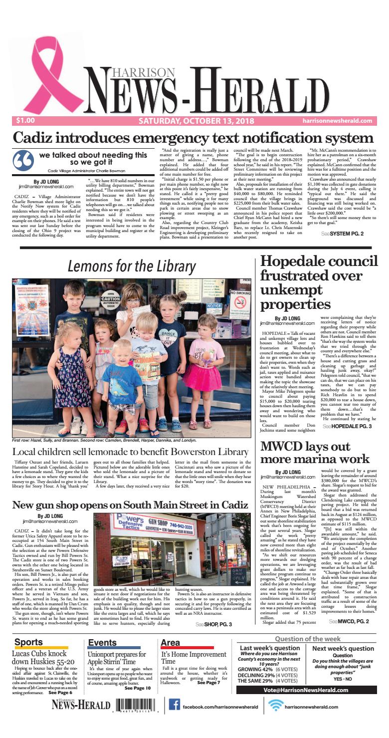 Harrison News Herald Oct. 13, 2018 by Harrison NewsHerald Archive Issuu