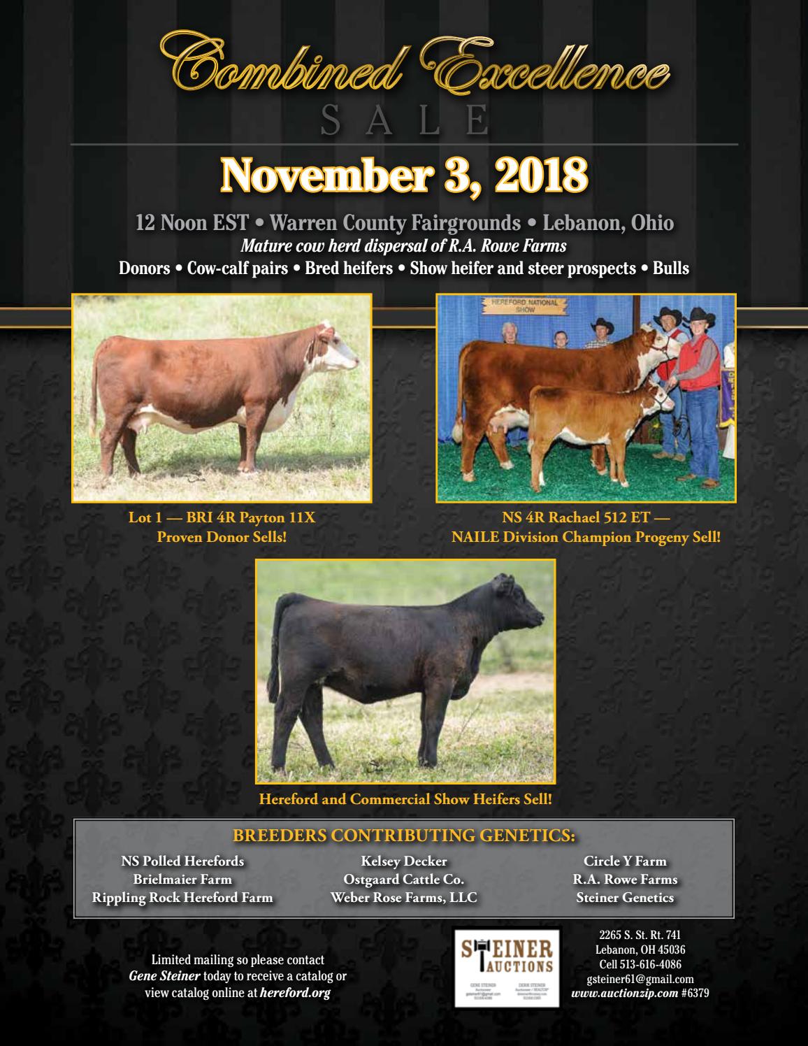 Combined Excellence Sale by American Hereford Association and Hereford