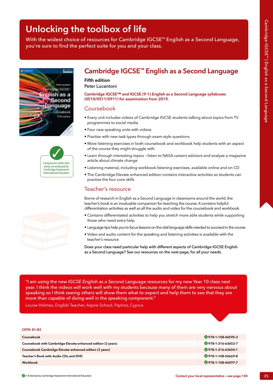 Cambridge International Secondary Catalogue 2019 by Cambridge