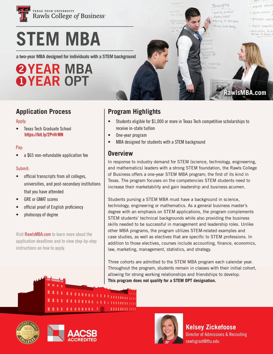 STEM MBA by Rawls College of Business - Issuu