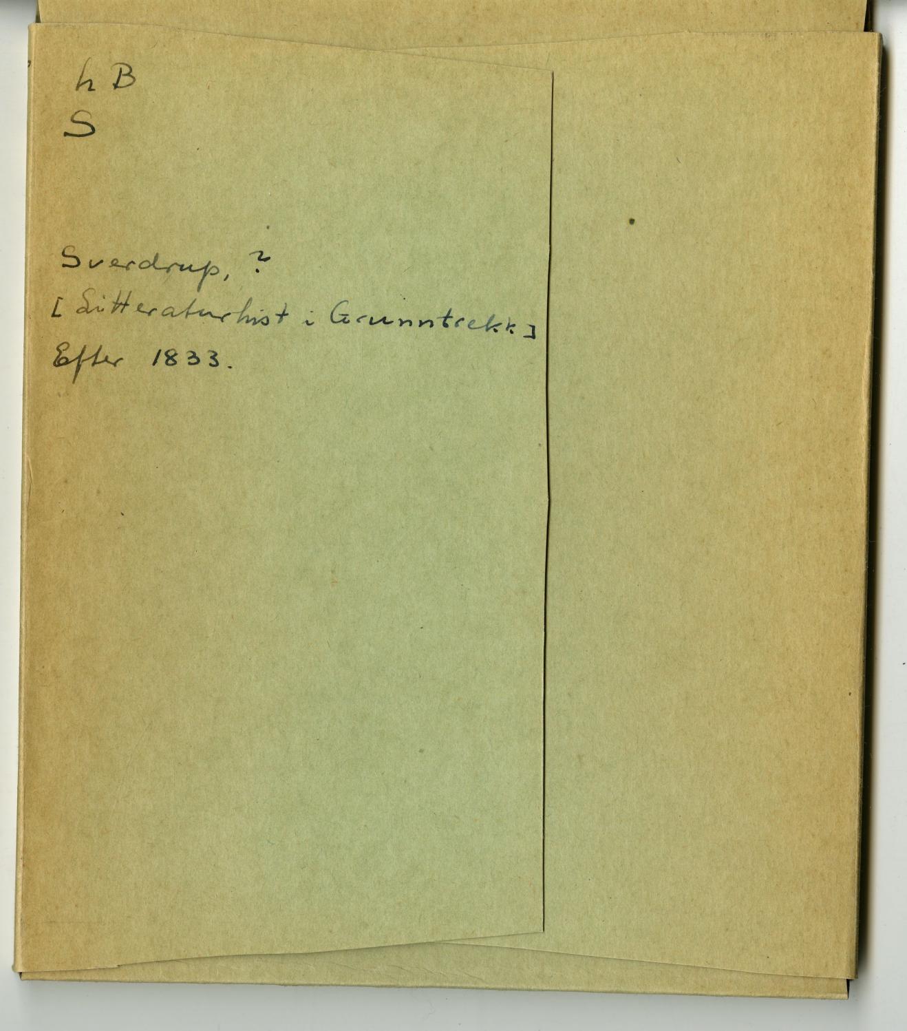 1833 Georg Sverdrup : Litteraturhistorie i Grundtrekk by Bergen Public ...