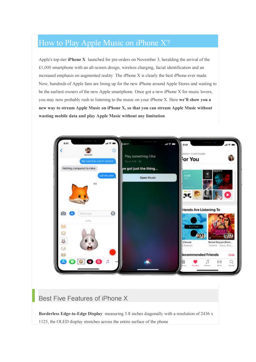 How to Sync and Play Apple Music on iPhone X? by Abigail Temple Issuu