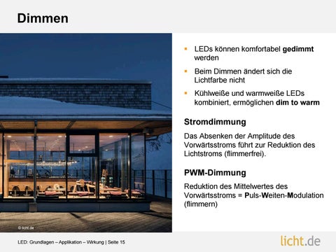 licht.de 灯饰目录 · Präsentation von : LED : Grundlagen – Applikation – Wirkung 第 15 页