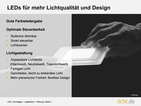 licht.de 灯饰目录 · Präsentation von : LED : Grundlagen – Applikation – Wirkung 第 3 页