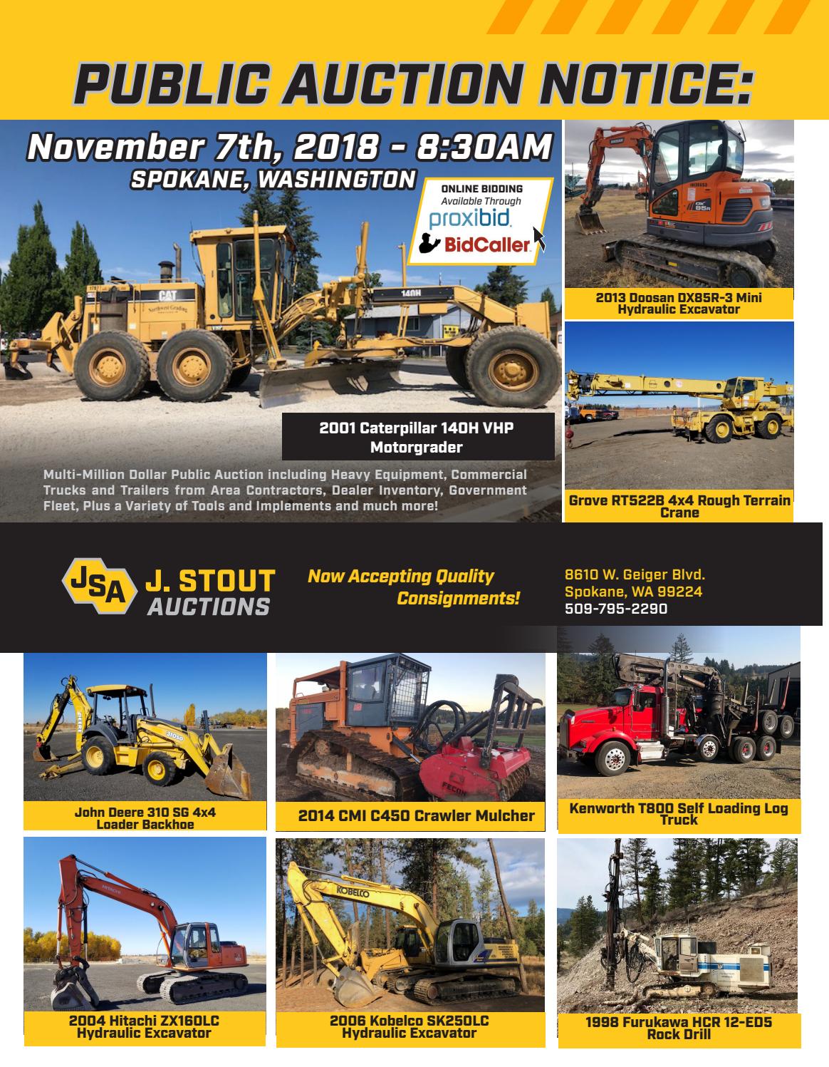 Public Auction Nov. 7th in Spokane, WA by J. Stout Auctions Issuu