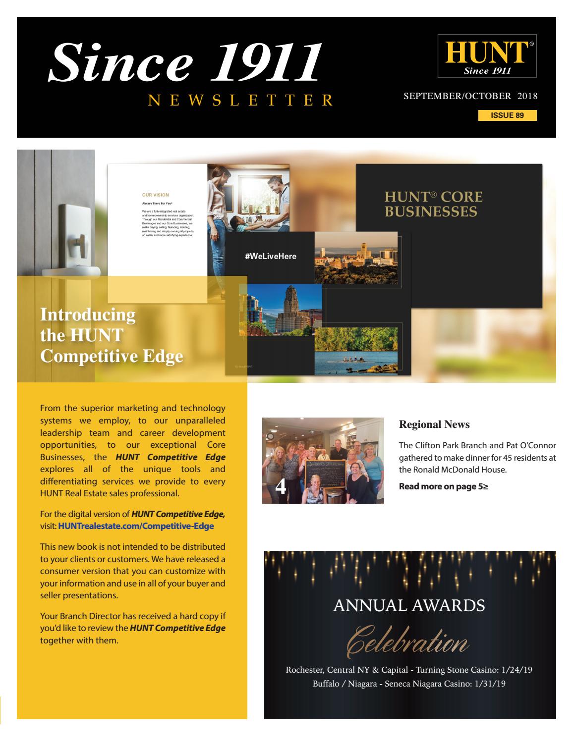HUNT Real Estate Corporation Newsletter September/October 2018 by