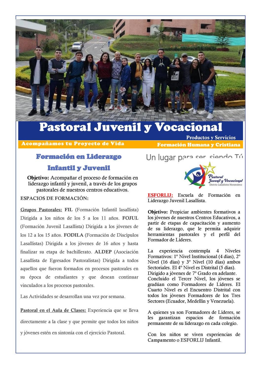 Pastoral Juvenil y vocacional by San José De La Salle - Issuu