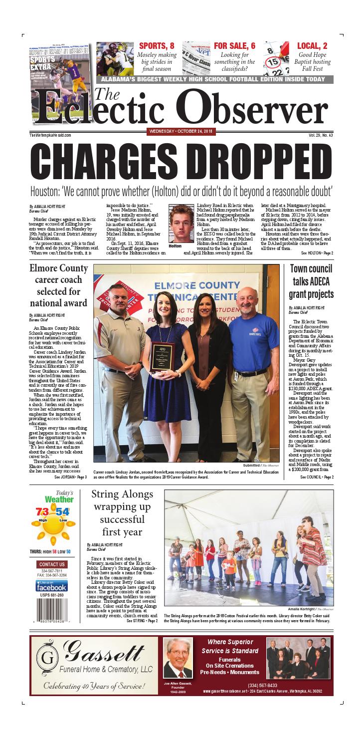 Oct. 24, 2018 The Eclectic Observer by Tallapoosa Publishers Issuu