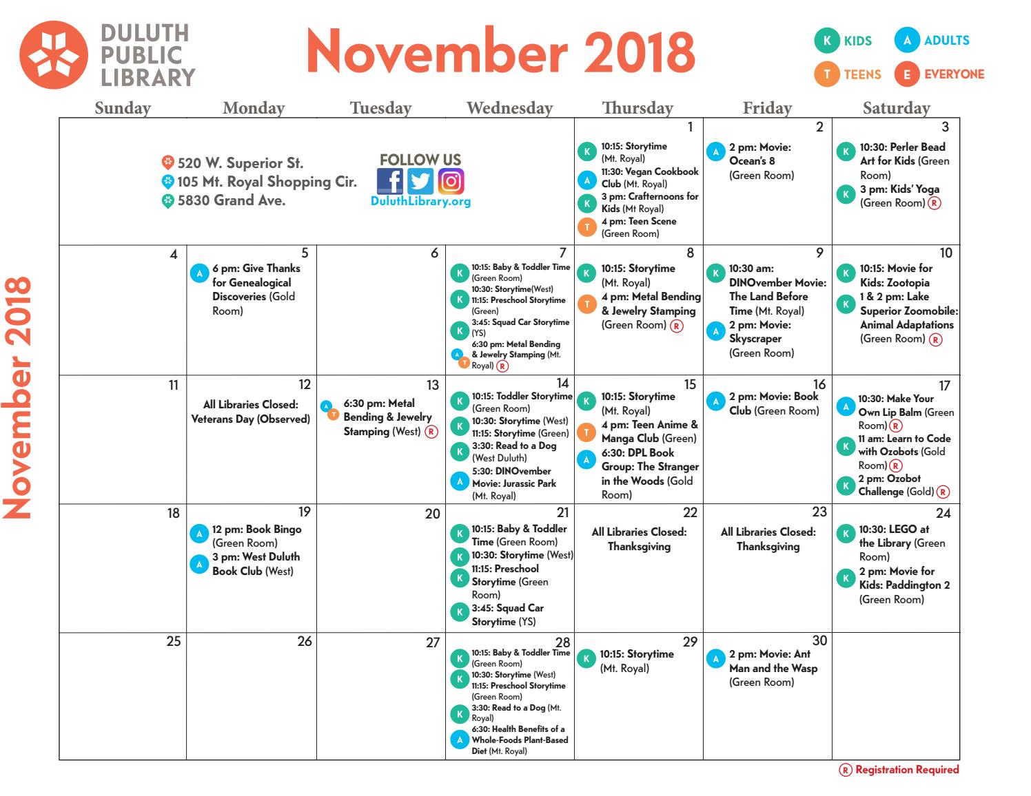 November 2018 by Duluth Public Library Issuu