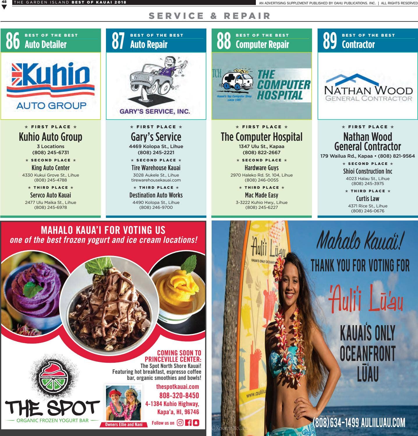 Best of Kauai 2018 by The Garden Island Newspaper - Issuu
