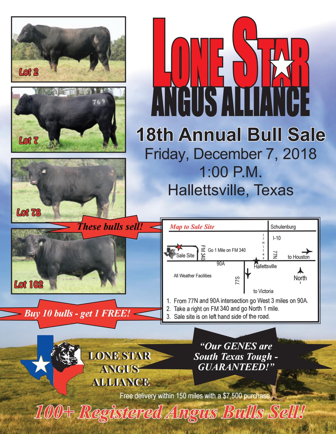 2018 Lone Star Angus Alliance Bull Sale Catalog by Ranch House Designs