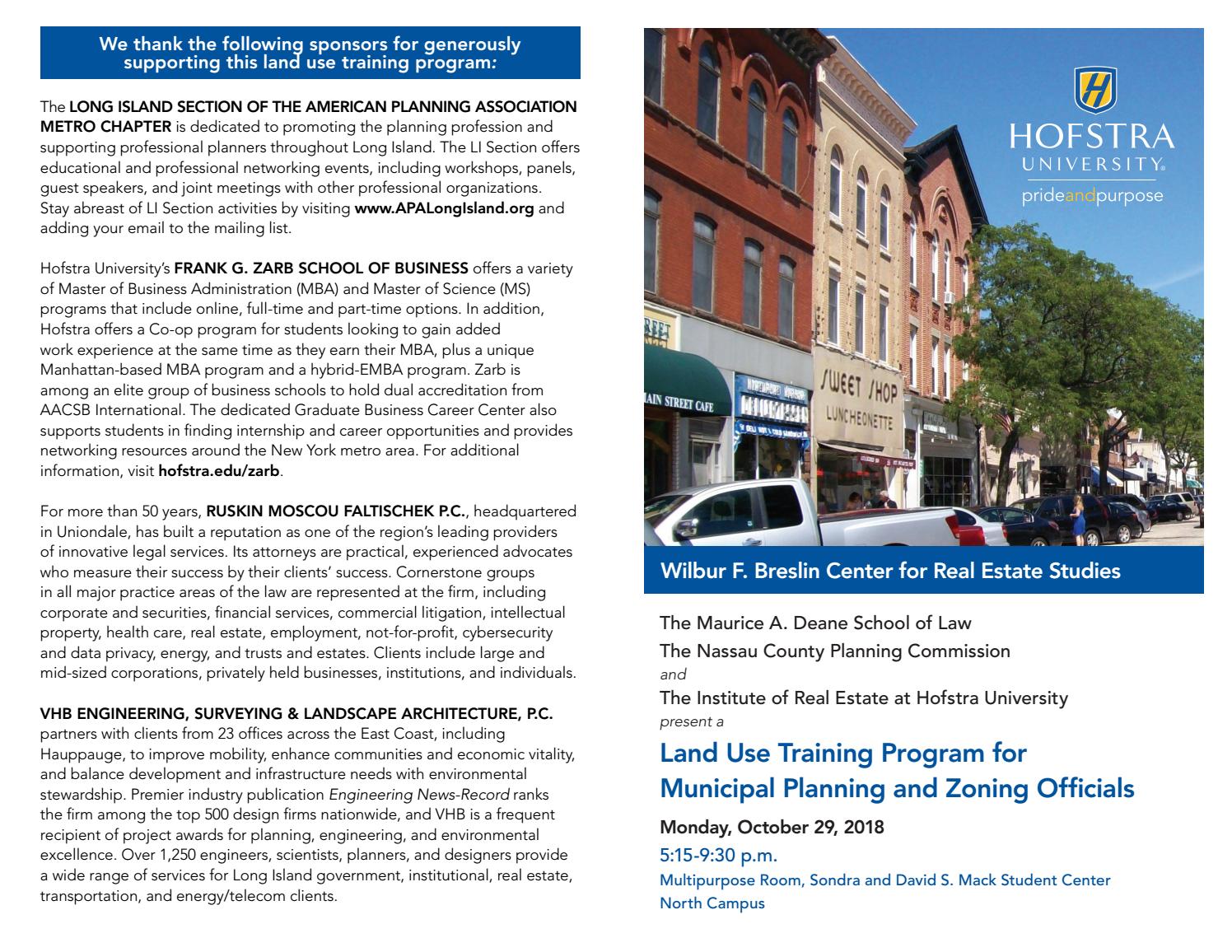 Program Land Use Training Program for Municipal Planning and Zoning