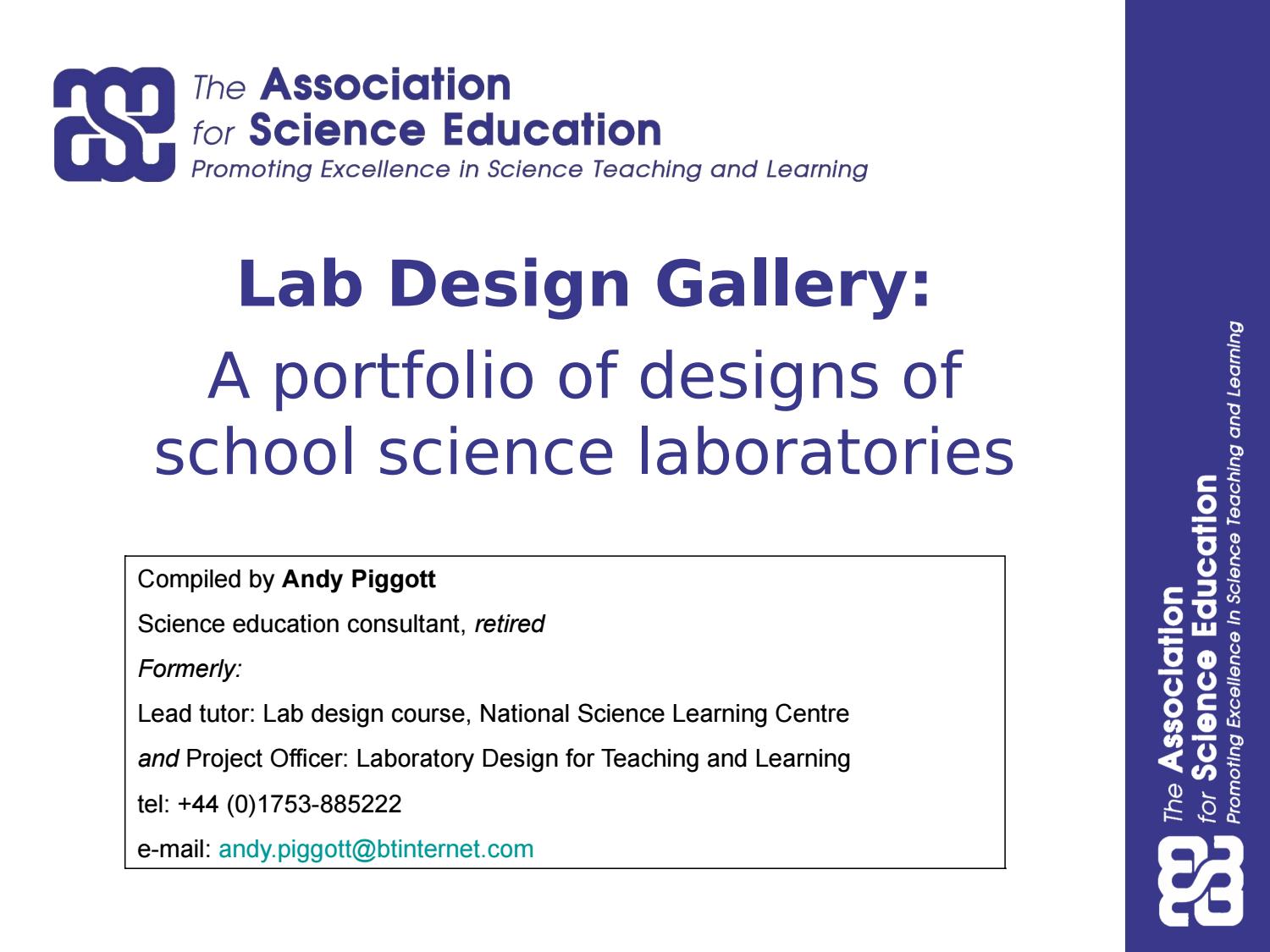 ASE Lab Design portfolio by The Association for Science Education (ASE