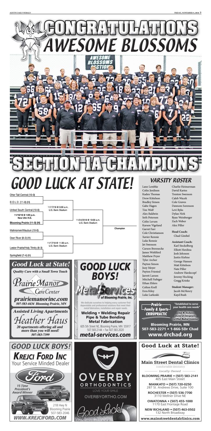 Blooming Prairie Awesome Blossoms Section 1A Champions by Austin