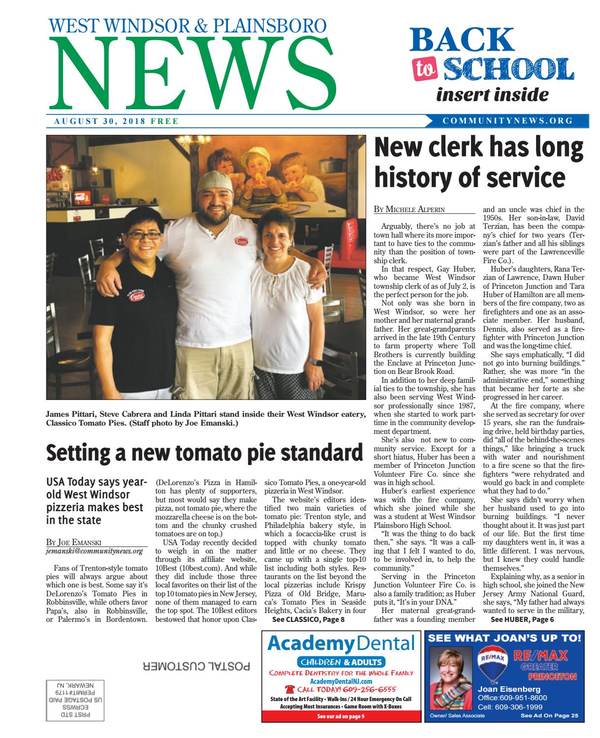 West Windsor & Plainsboro News Aug. 30, 2018 by Community News