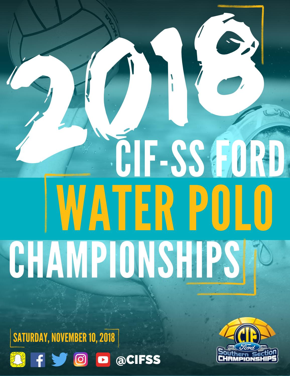 2018 CIFSS Boys Water Polo Ford Championship Program by CIF Southern