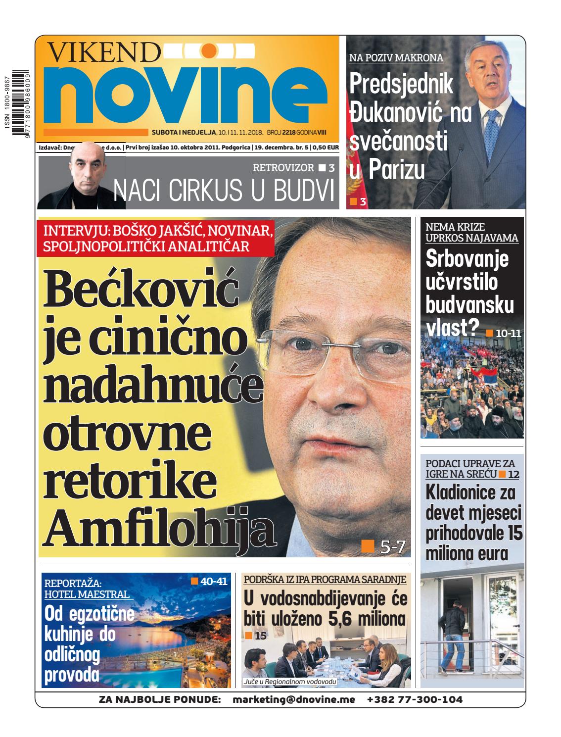 Dnevne novine 10-11. novembar 2018. by Dnevne Novine - Issuu