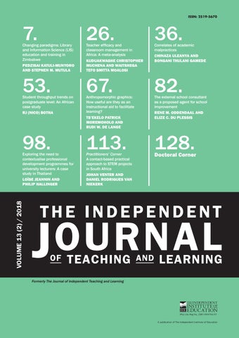 The Independent Journal Of Teaching And Learning Vol 13 2 - 