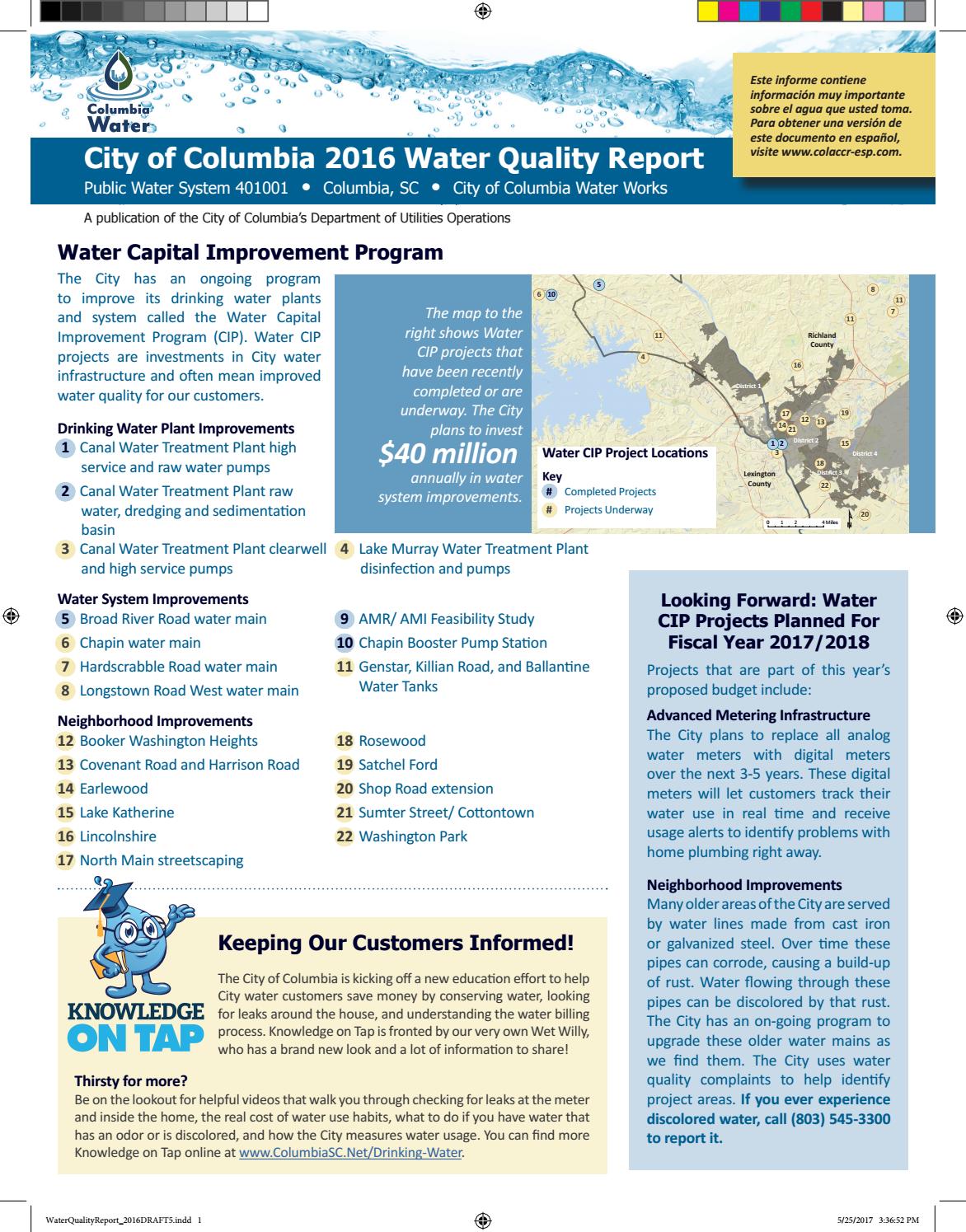 2016 Consumer Confidence Report By Columbiascwater Issuu