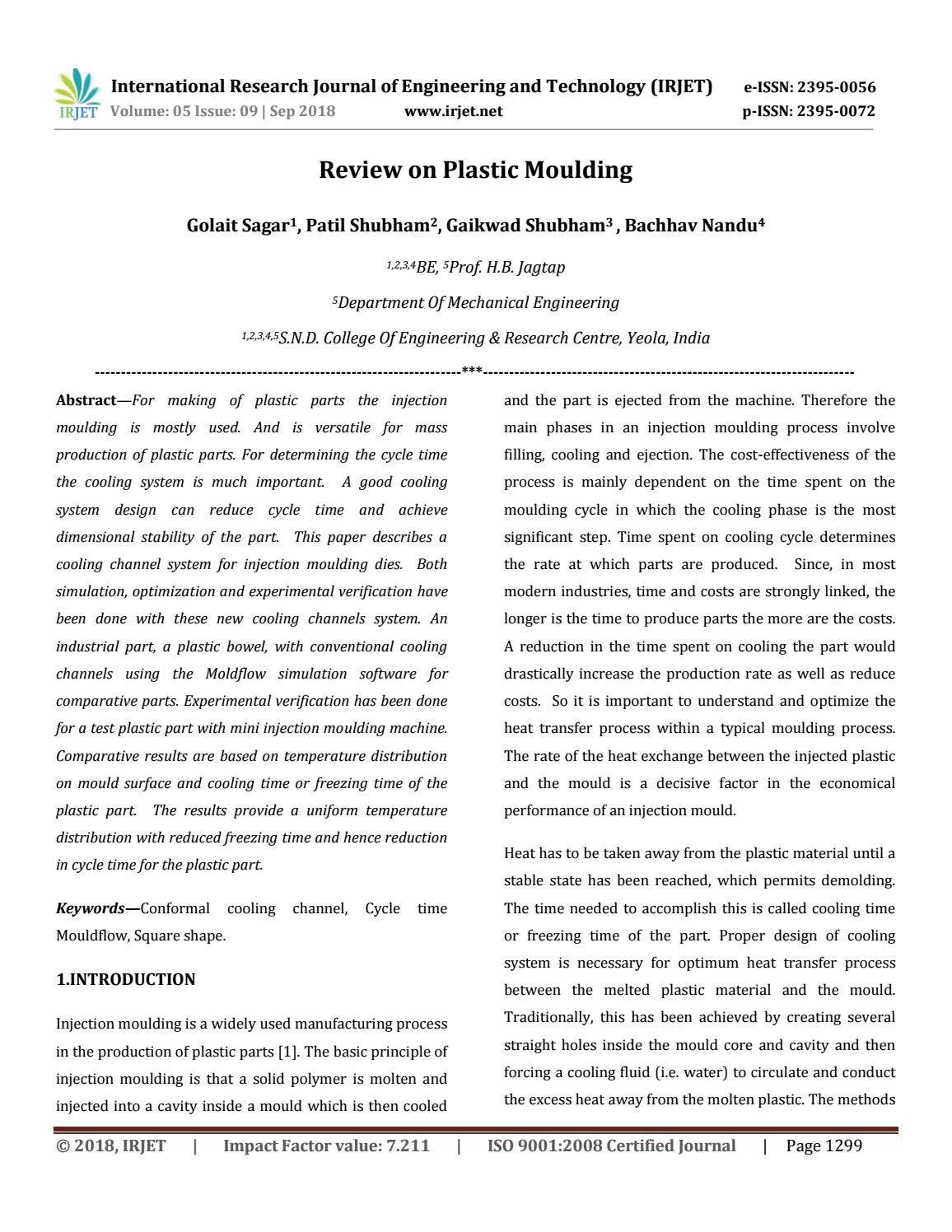 IRJET- Review on Plastic Moulding by IRJET Journal - Issuu