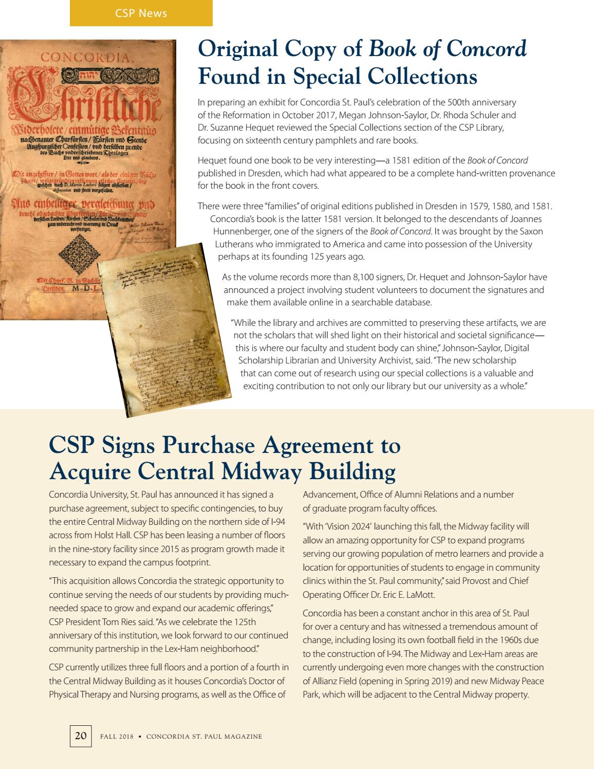 Concordia St. Paul Magazine | Fall 2018 by Concordia University - Issuu