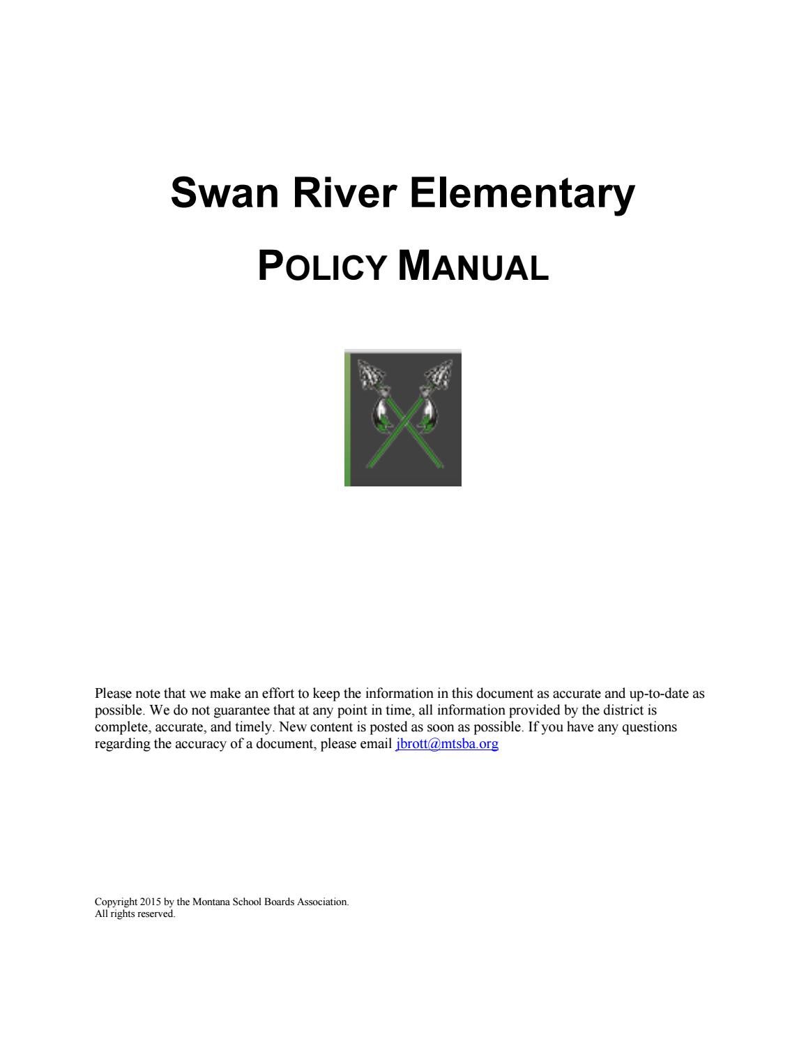 Swan River Elementary Policy Manual by Montana School Boards Association -  issuu