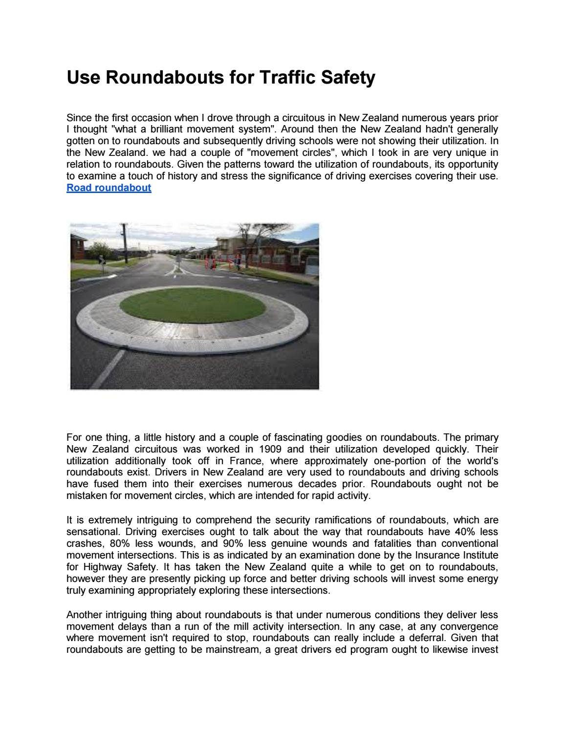 Use Roundabouts for Traffic Safety by Sandra Johnson - Issuu