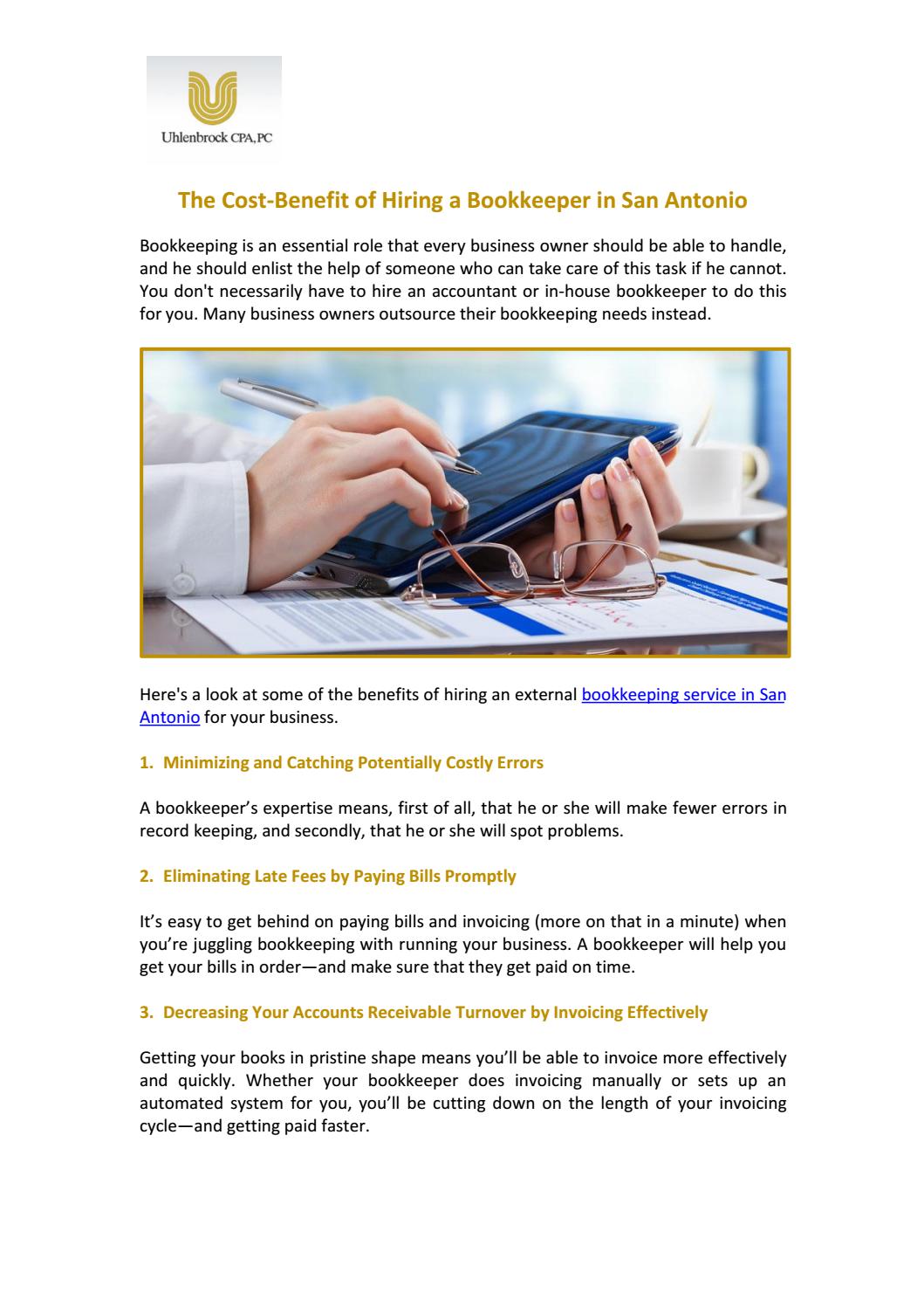 Reliable Business Bookkeeping Services San Antonio by Uhlenbrock CPA