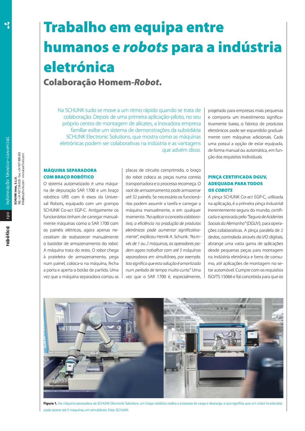 Trabalho em equipa entre humanos e robots para a indústria eletrónica ...