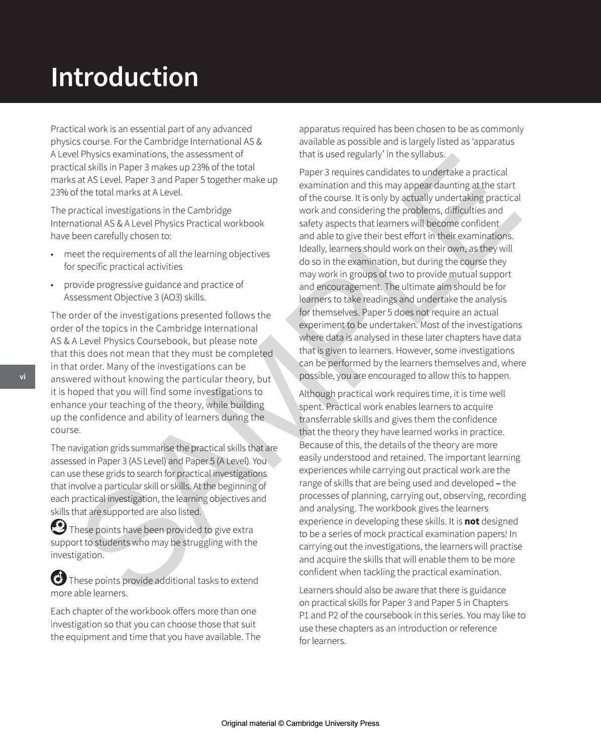 AS A Level Physics Practical Teacher's Guide by Cambridge International ...
