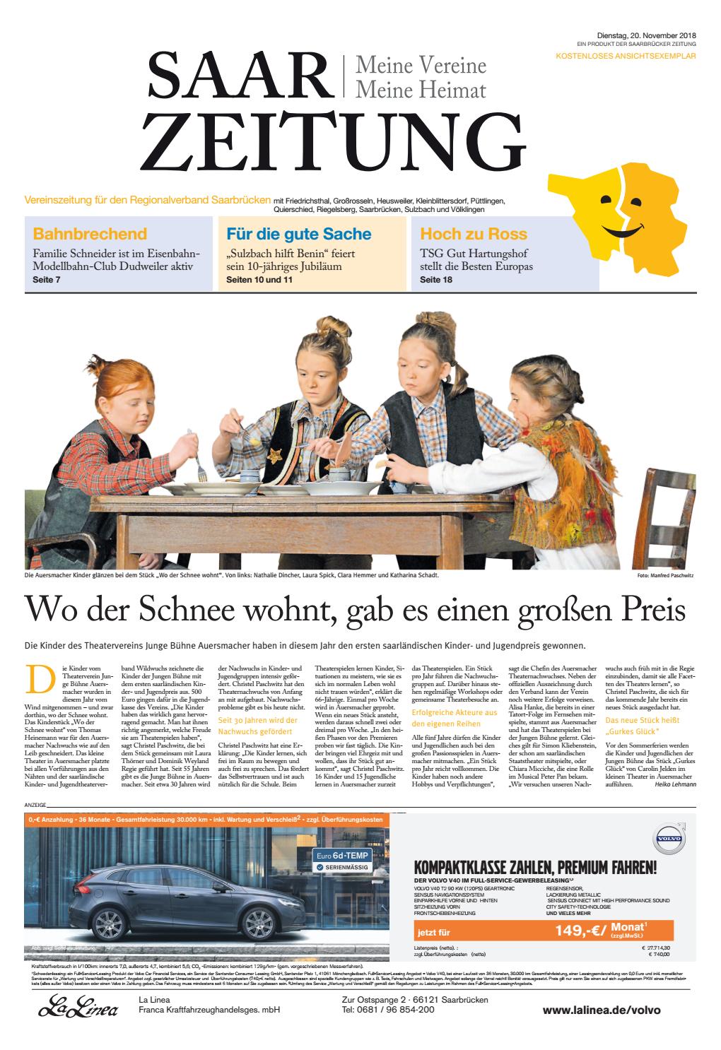 SaarZeitung - Ausgabe Regionalverband  20.11.2018 by Agentur N49 