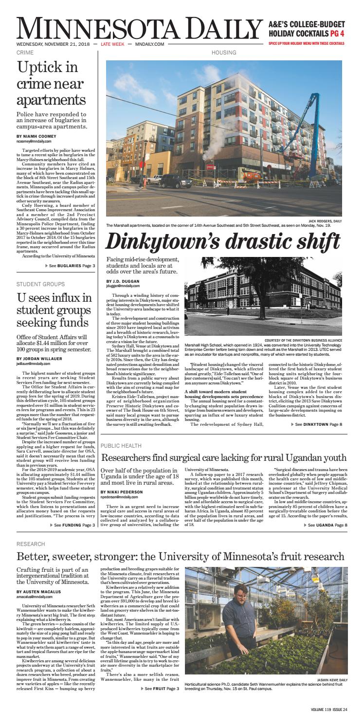 November 21, 2018 by The Minnesota Daily Issuu
