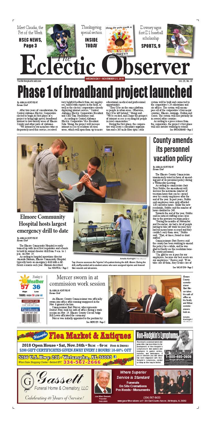 Nov. 21, 2018 The Eclectic Observer by Tallapoosa Publishers Issuu