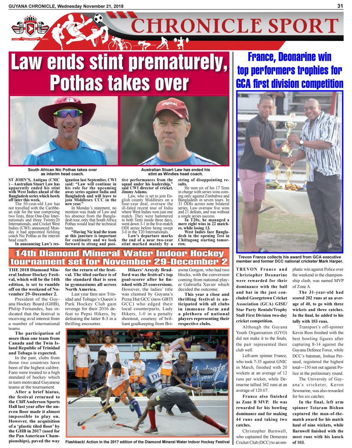 Guyana Chronicle E-paper 11-21-2018 by Guyana Chronicle - issuu